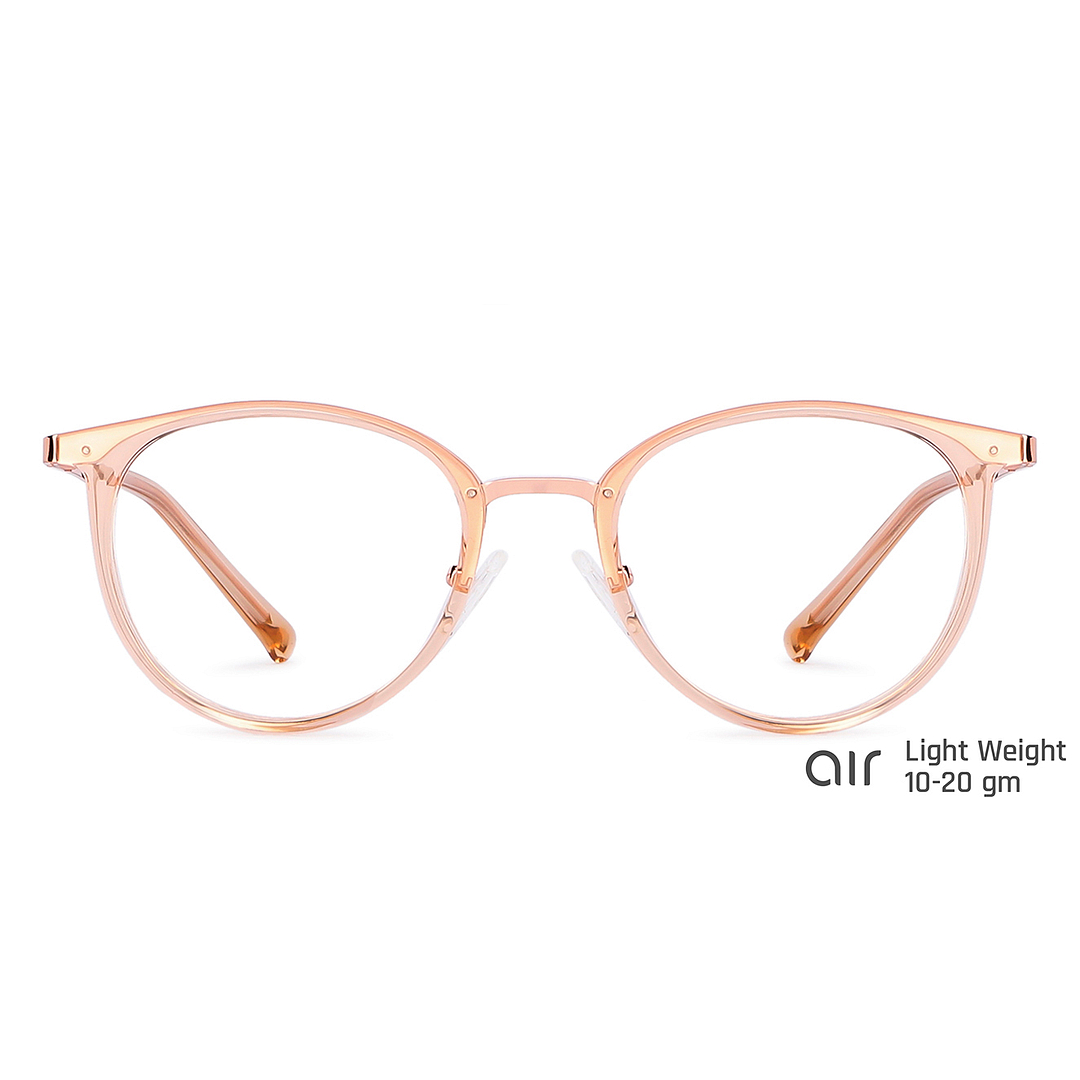 Lenskart Air Online Brown Transparent Full Rim Round left side
