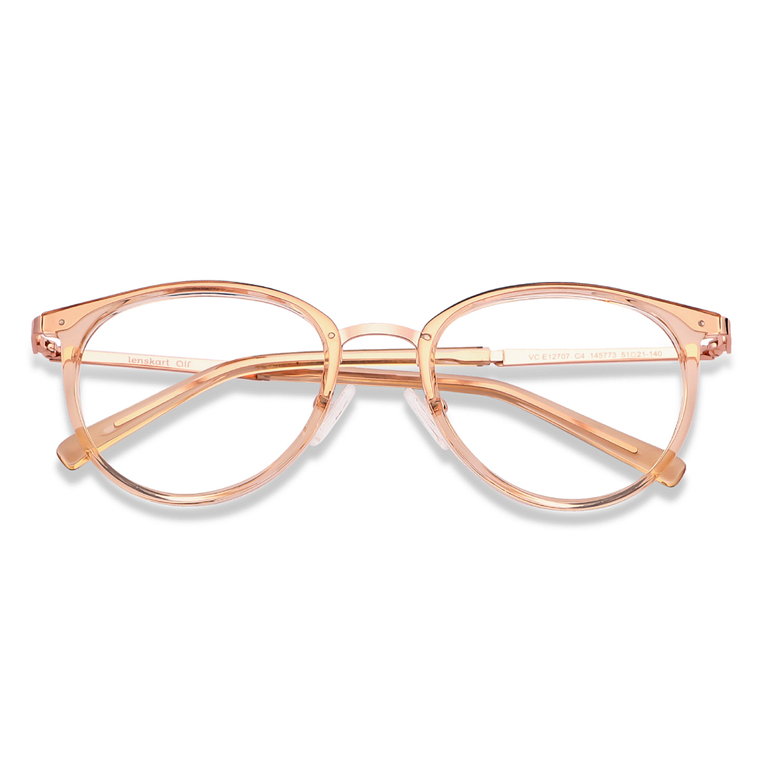 Lenskart Air Online Brown Transparent Full Rim Round left side