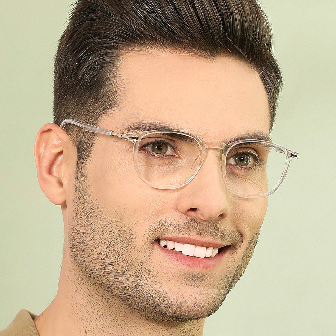 Lenskart Air Crystal Transparent Full Rim Square left side