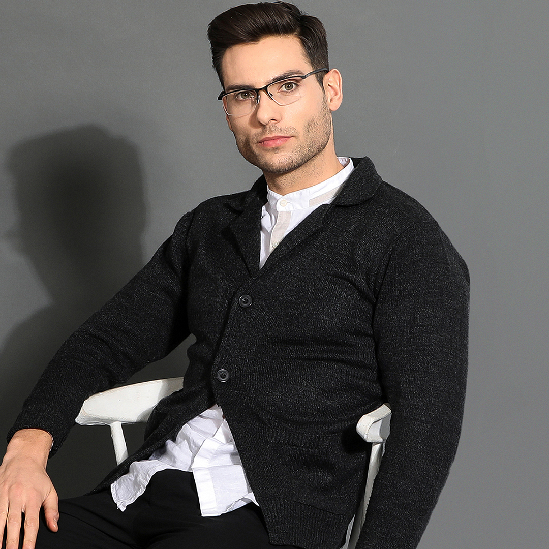 Lenskart Air Online Black Half Rim Rectangle left side