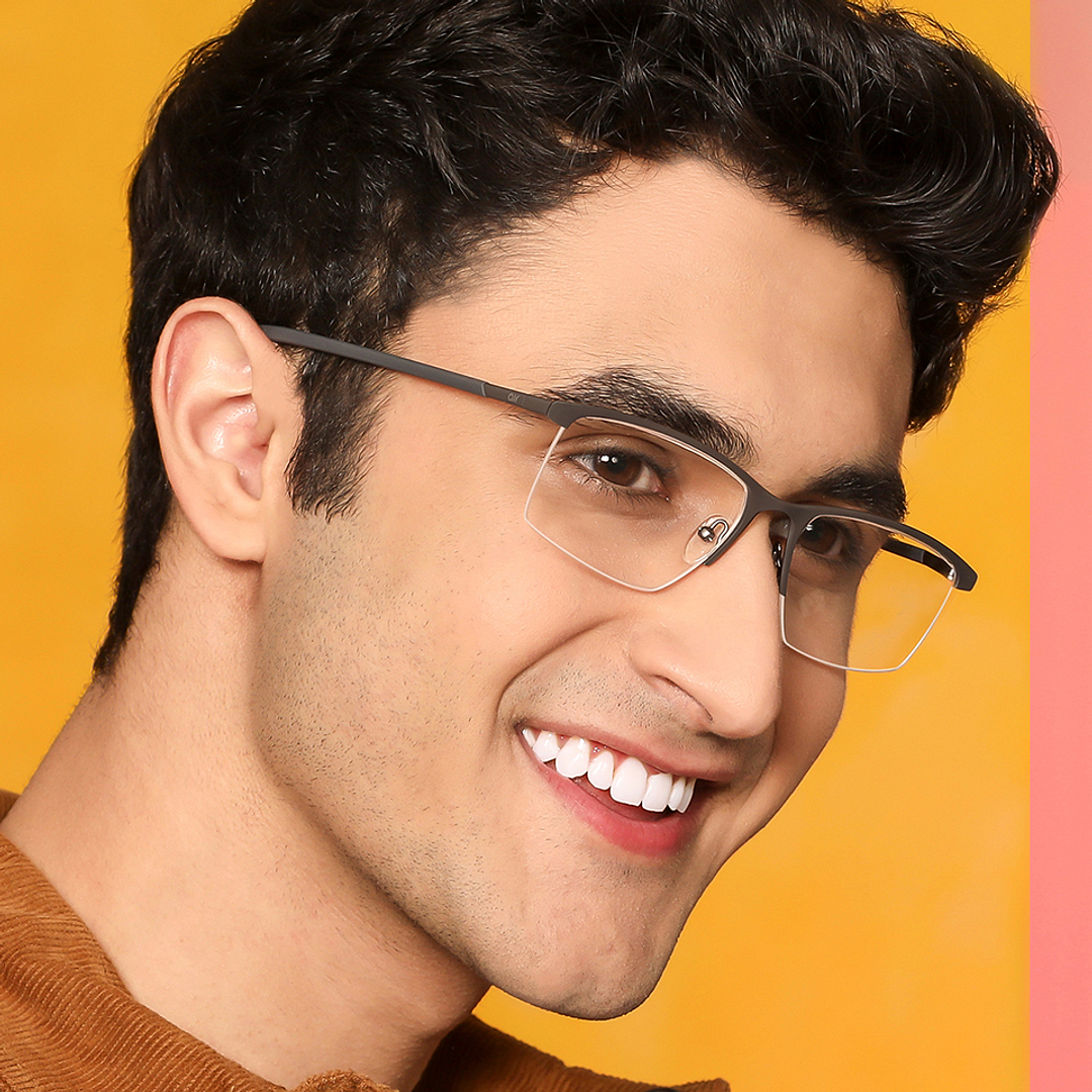 Lenskart Air Online Light Gray Half Rim Rectangle left side
