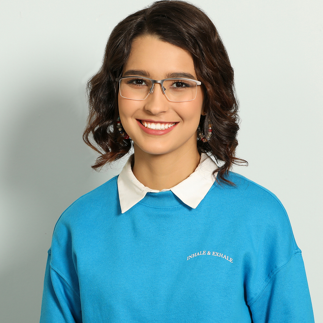 Lenskart Air Online Light Gray Half Rim Rectangle left side