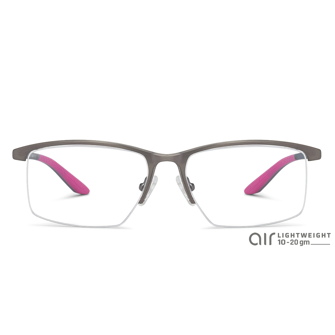Lenskart Air Online Mid Gunmetal Half Rim Rectangle left side