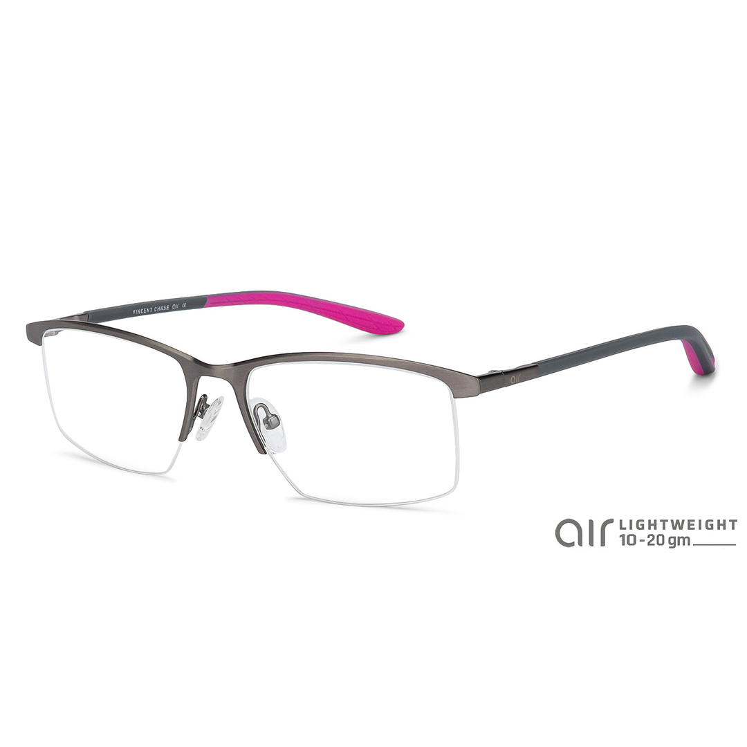 Lenskart Air Online Mid Gunmetal Half Rim Rectangle right side