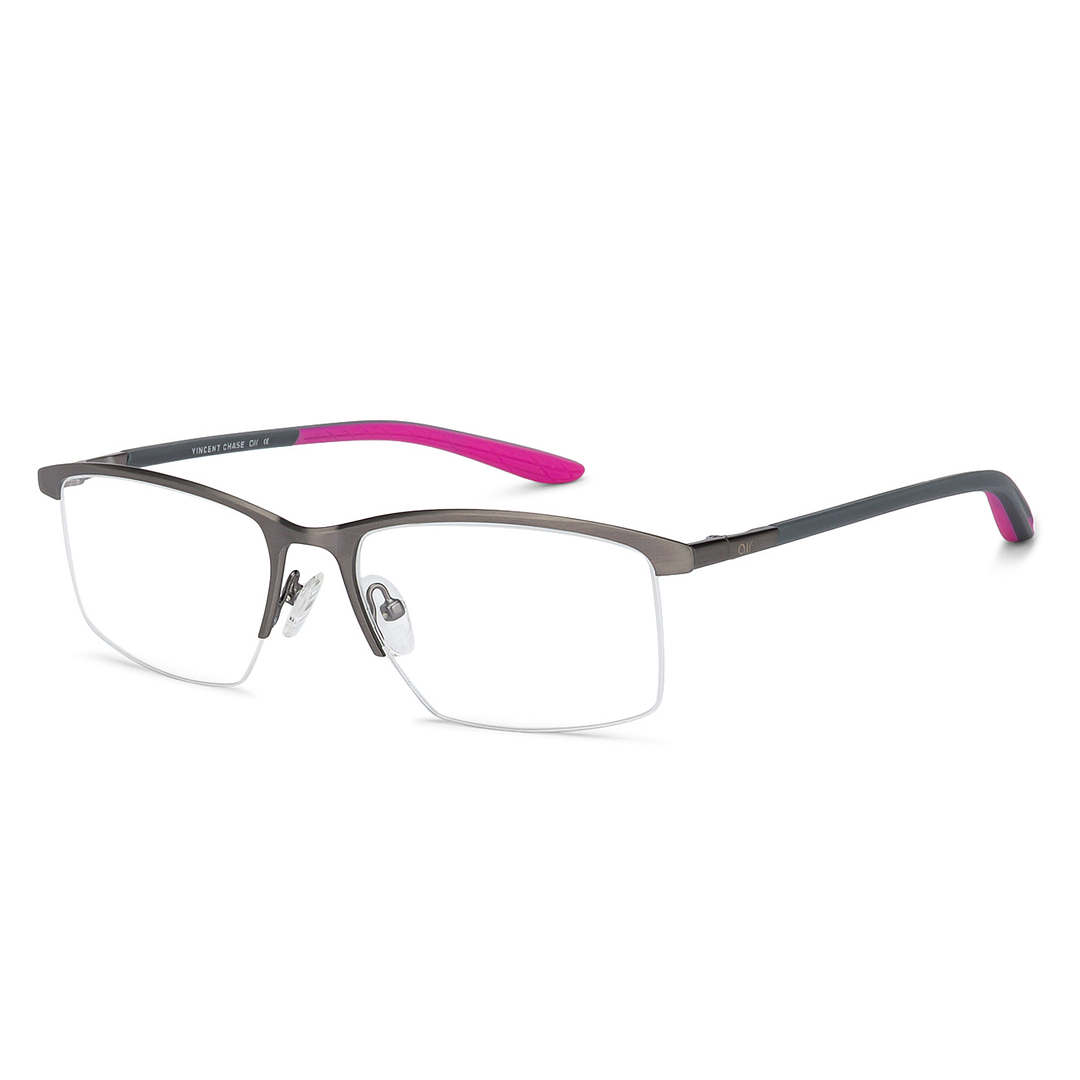 Lenskart Air Online Mid Gunmetal Half Rim Rectangle left side