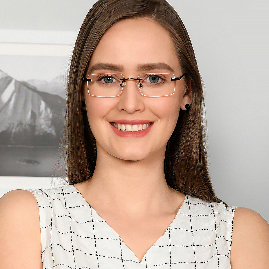 Vincent Chase Online Black Rimless Rectangle left side