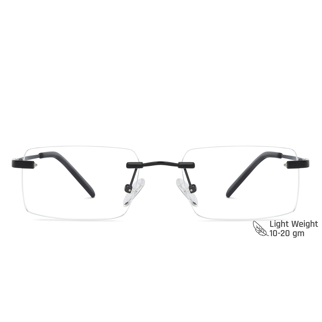 Vincent Chase Online Black Rimless Rectangle left side