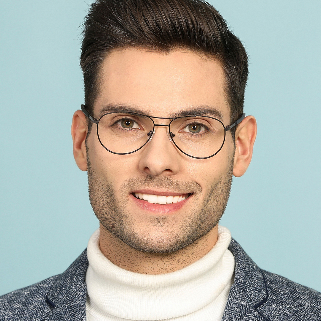 Vincent Chase Online Mid Gunmetal Full Rim Aviator left side