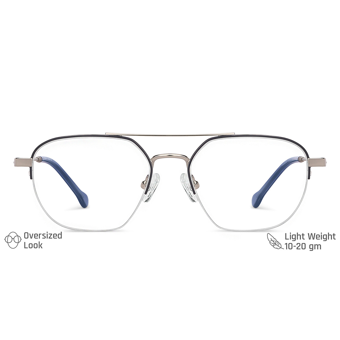 Vincent Chase Online Mid Gunmetal Half Rim Geometric left side