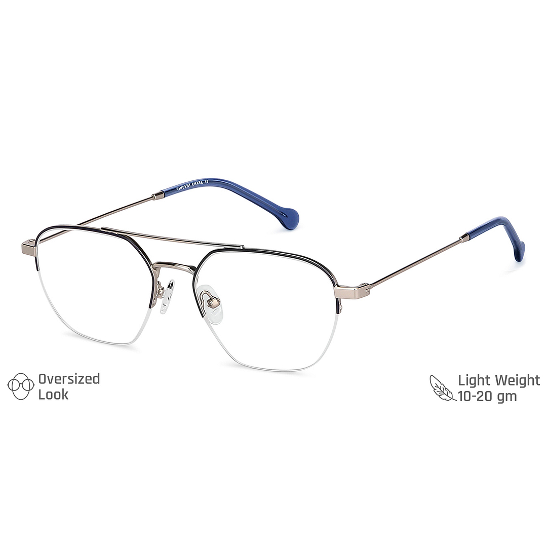 Vincent Chase Online Mid Gunmetal Half Rim Geometric right side