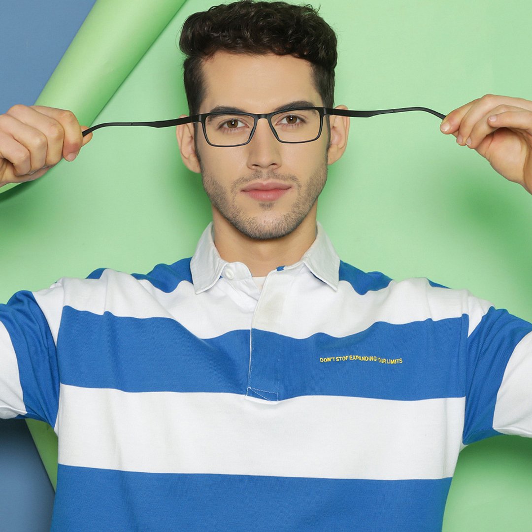 Lenskart Air Black Full Rim Rectangle left side