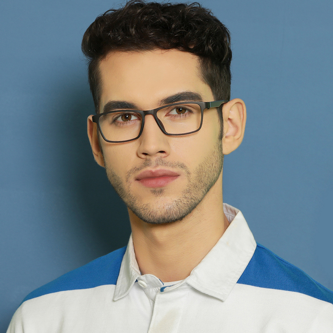 Lenskart Air Light Gray Full Rim Rectangle left side