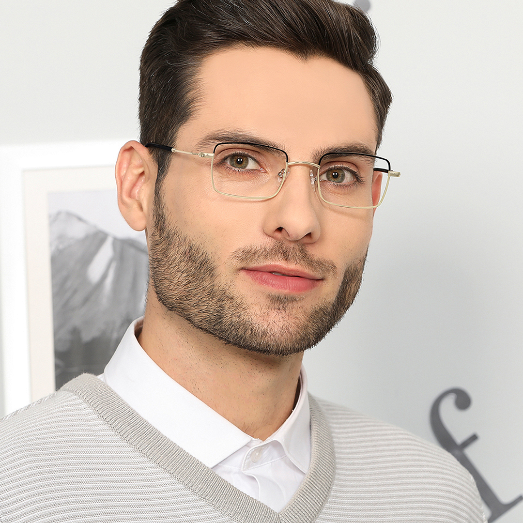 Vincent Chase Online Gold Full Rim Rectangle left side