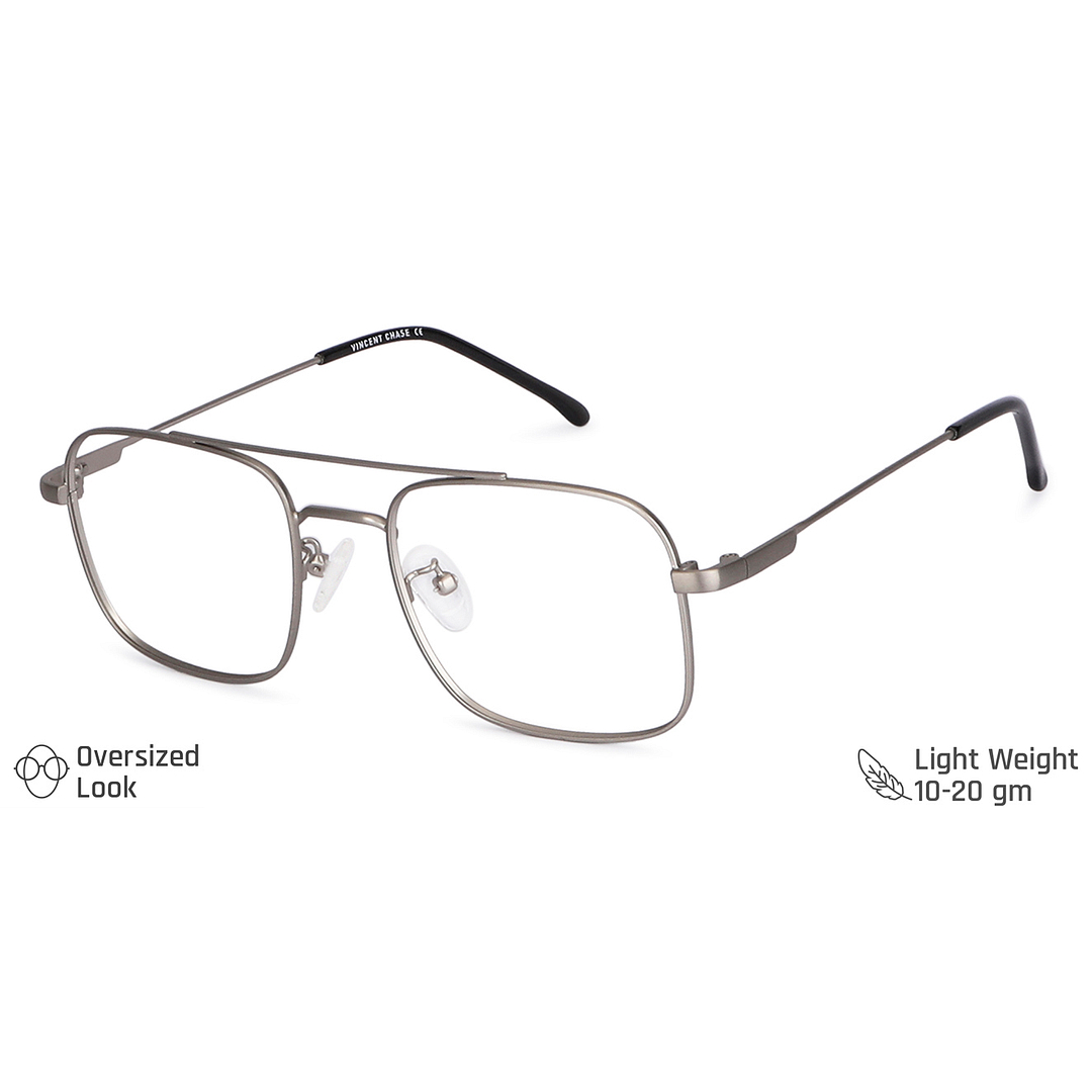 Vincent Chase Online Silver Full Rim Aviator left side