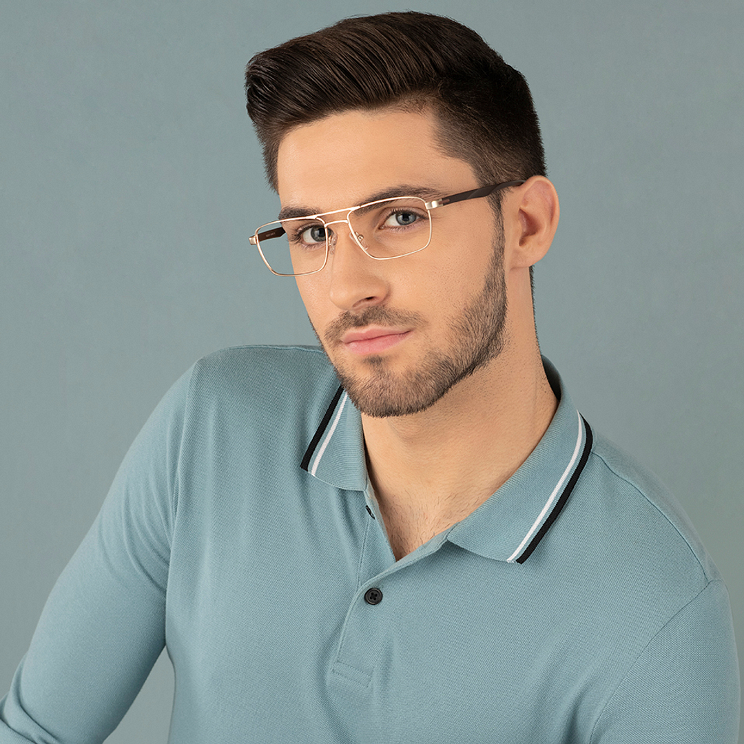 Vincent Chase Online Gold Full Rim Rectangle left side