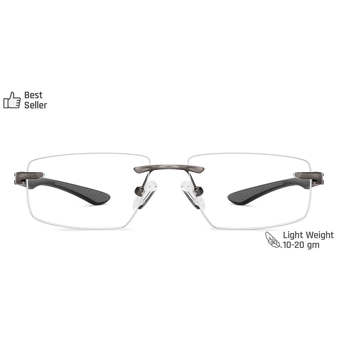 Lenskart Air Online Black Rimless Rectangle left side