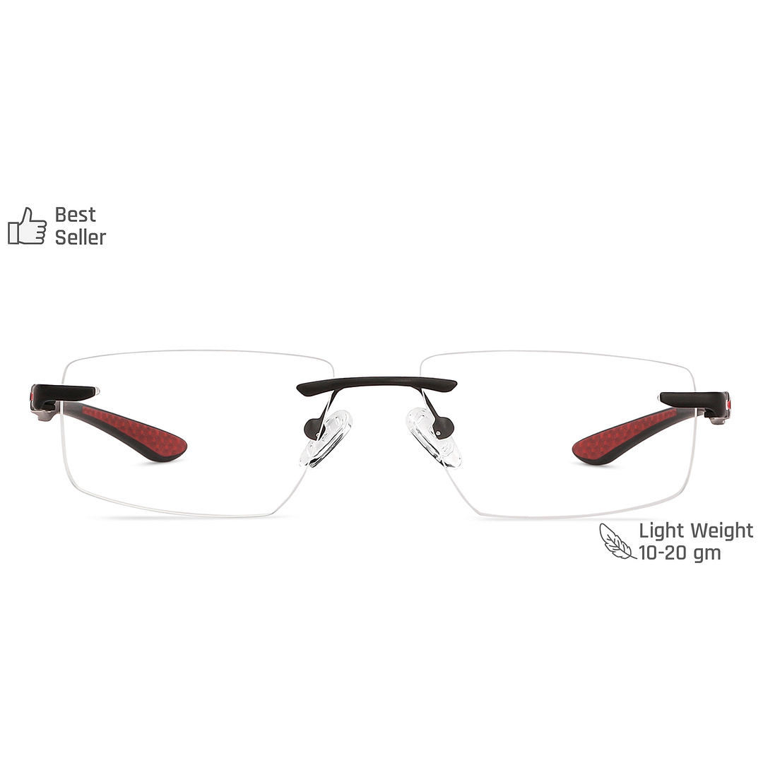 Lenskart Air Online Black Rimless Rectangle left side