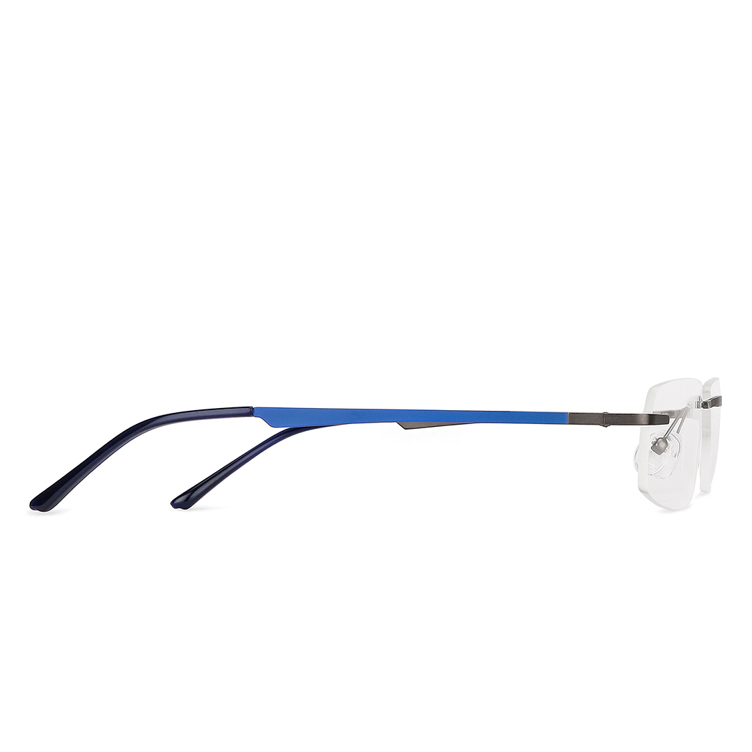 Vincent Chase Online Mid Gunmetal Rimless Rectangle left side
