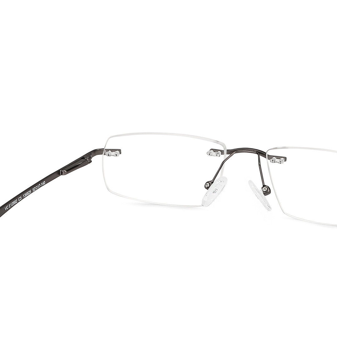 Vincent Chase Online Mid Gunmetal Rimless Rectangle right side