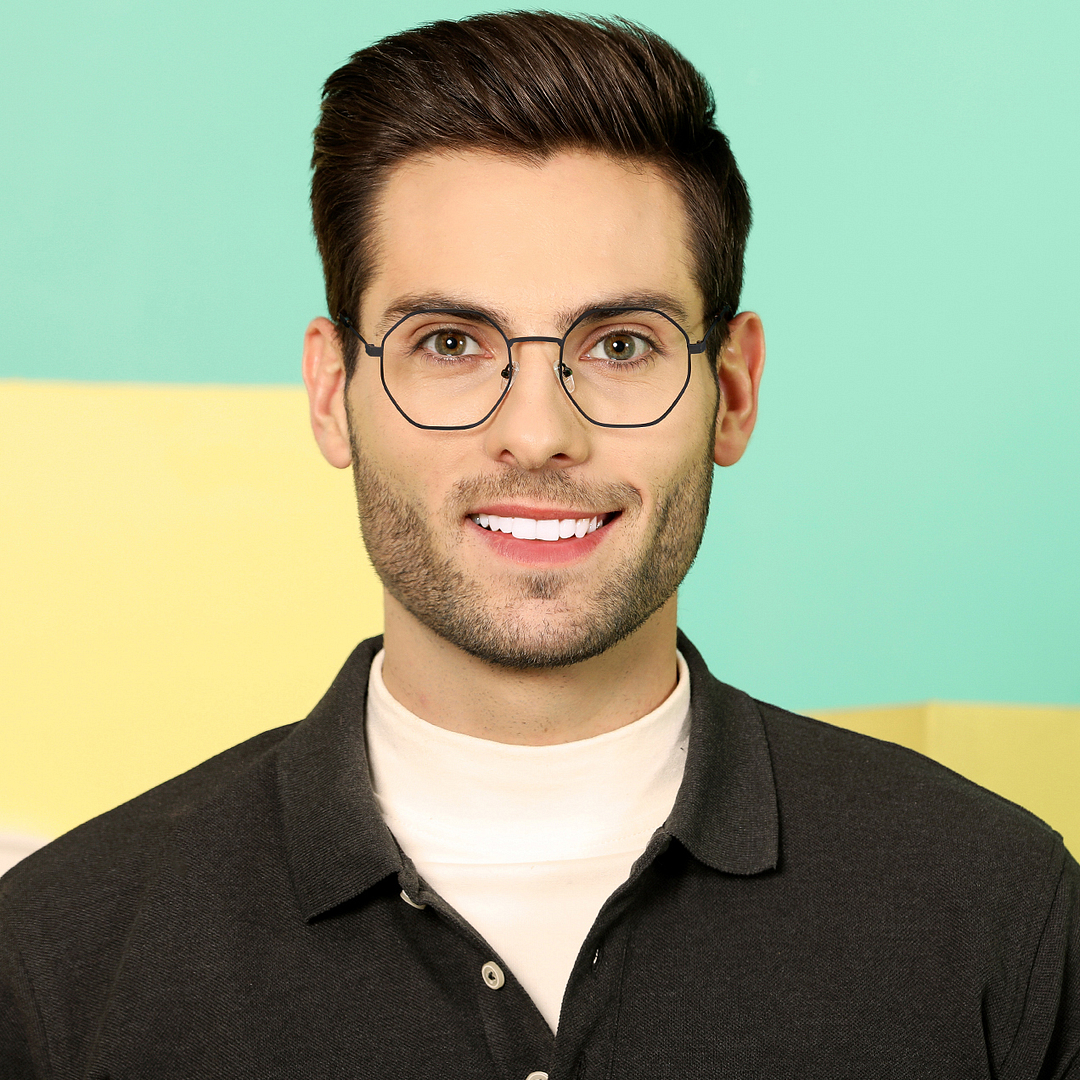 Vincent Chase Online Mid Gunmetal Full Rim Geometric left side