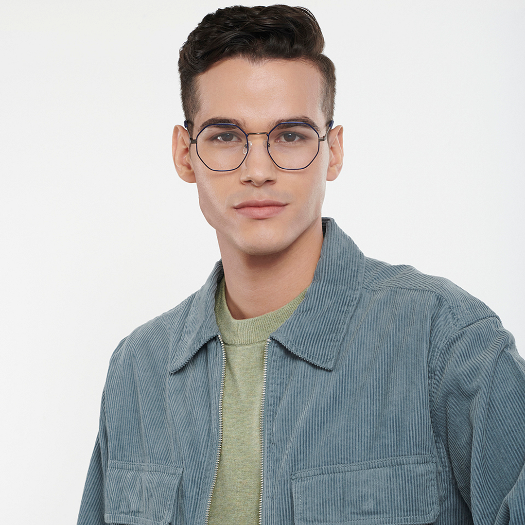 Vincent Chase Online Sky Blue Full Rim Geometric left side