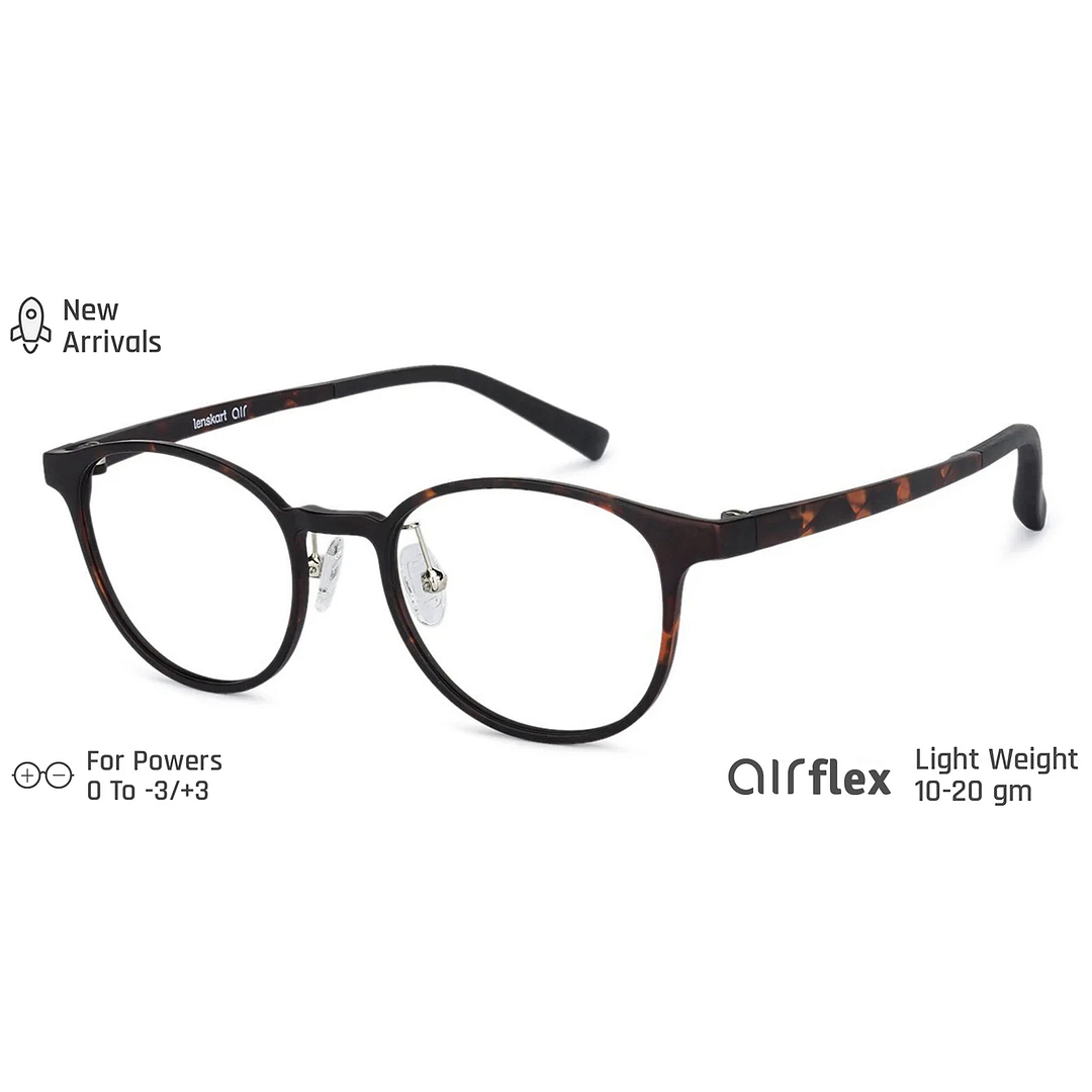 Lenskart Air LA Light Brown Full Rim Round left side
