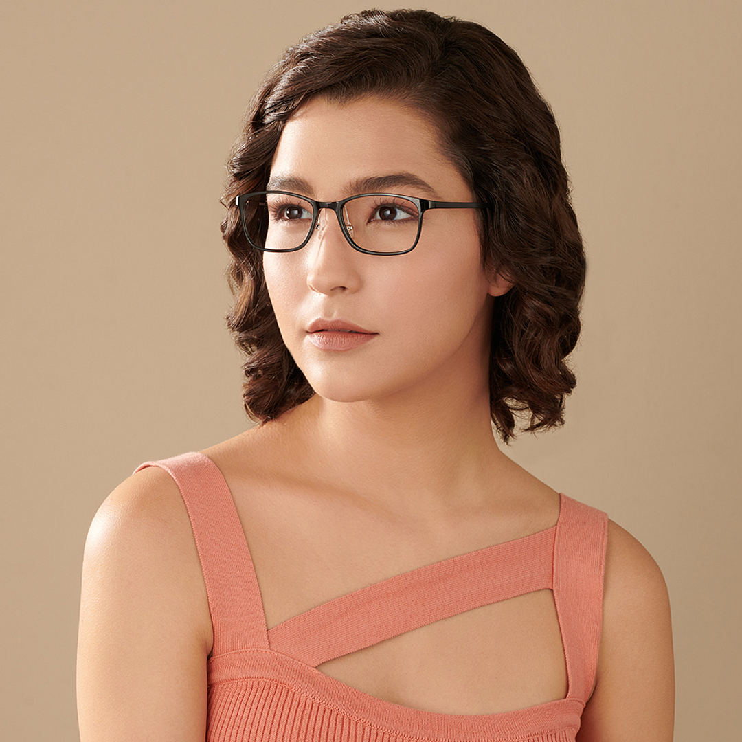 Lenskart Air LA Black Full Rim Rectangle left side