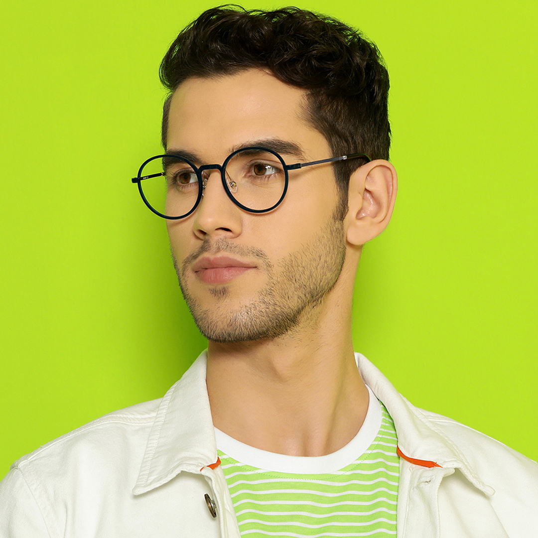 Lenskart Air Online Navy Blue Full Rim Round left side