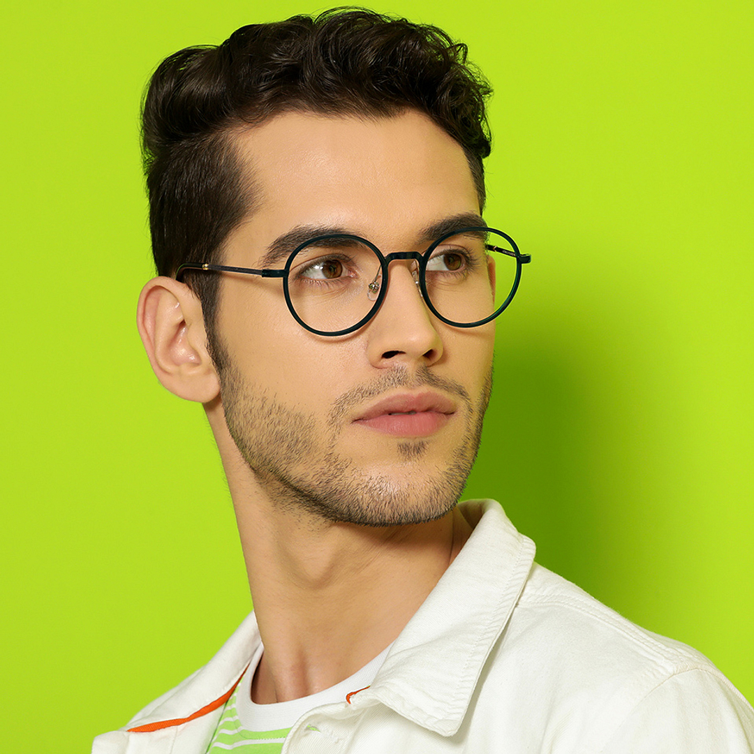 Lenskart Air Online Navy Blue Full Rim Round left side