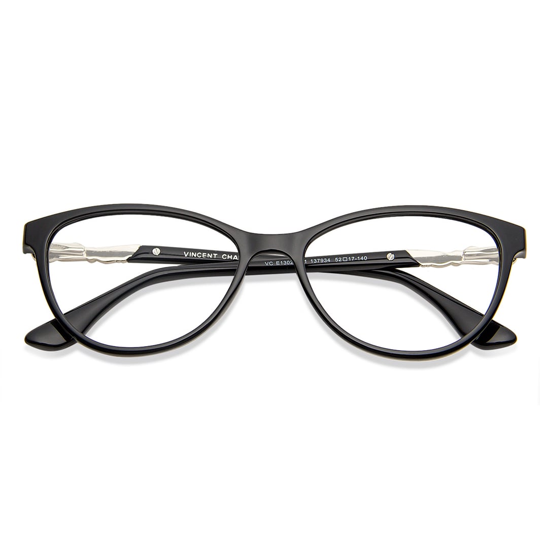Vincent Chase Black Full Rim Cat Eye left side