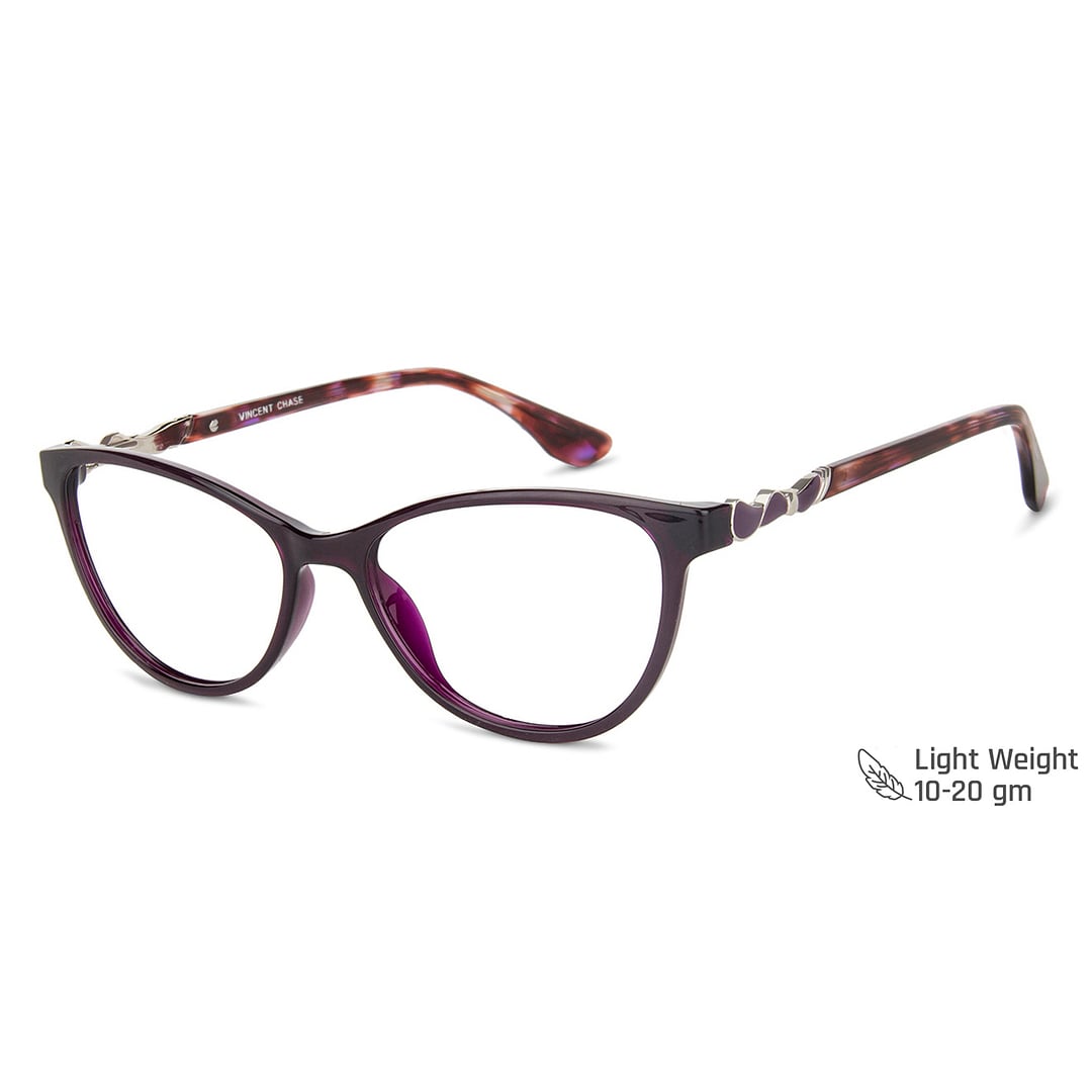 Vincent Chase Purple Full Rim Cat Eye left side