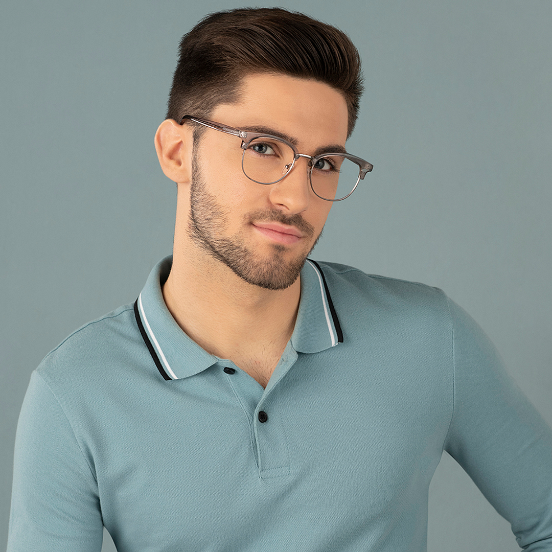 Vincent Chase Light Gray Full Rim Round right side