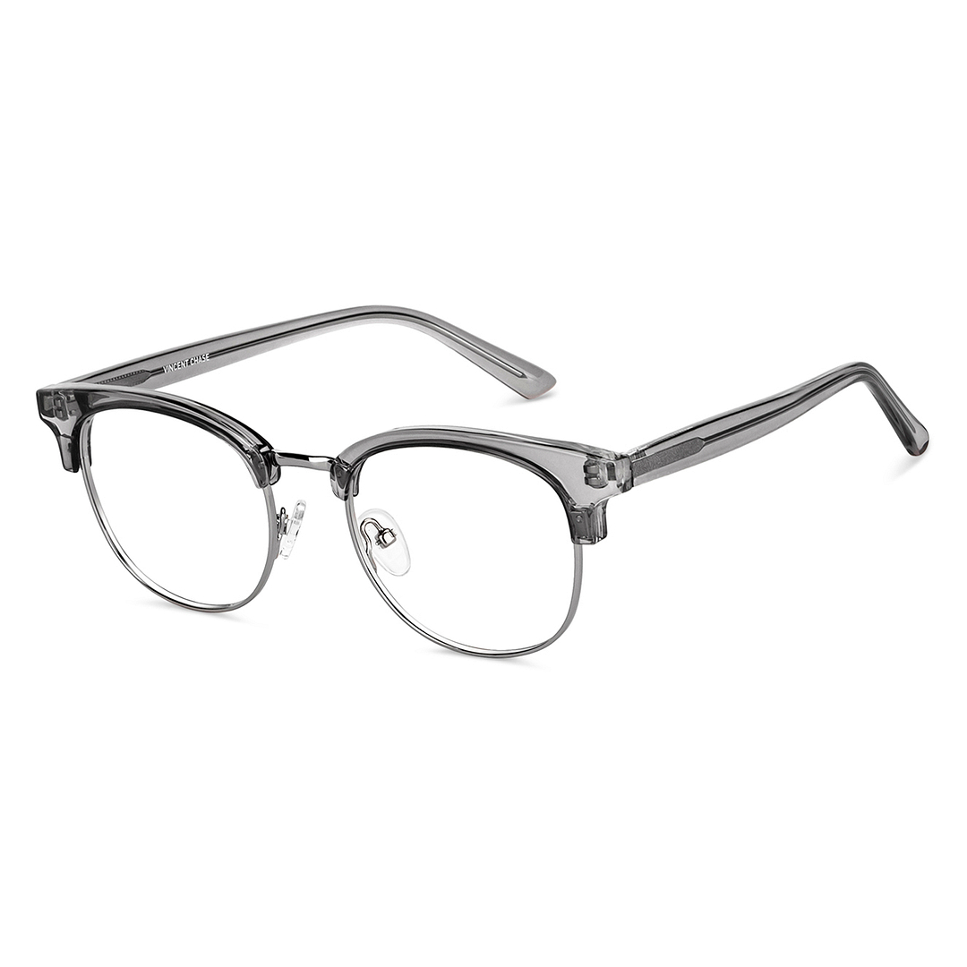 Vincent Chase Gray Transparent Full Rim Round right side