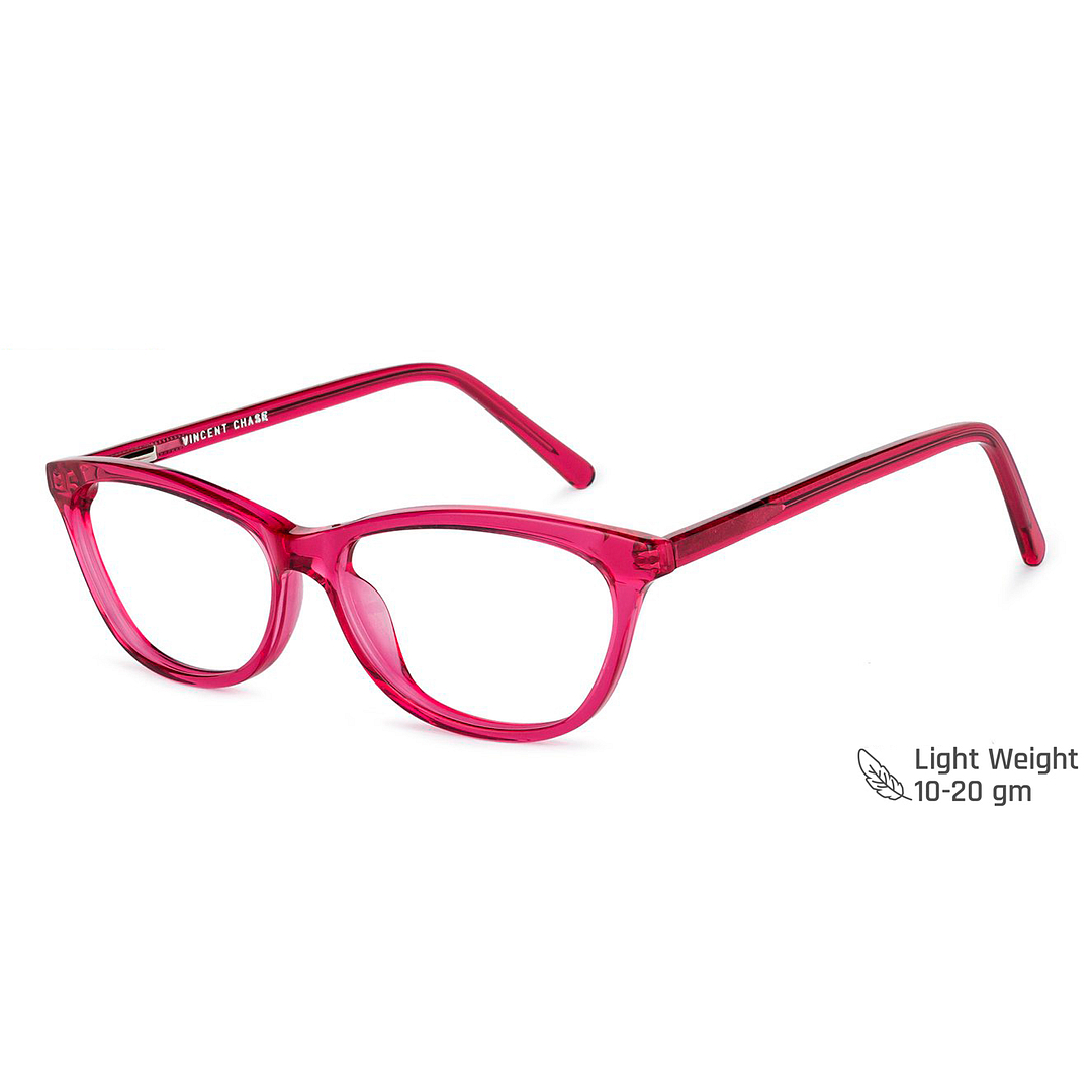 Vincent Chase Online Pink Transparent Full Rim Cat Eye right side
