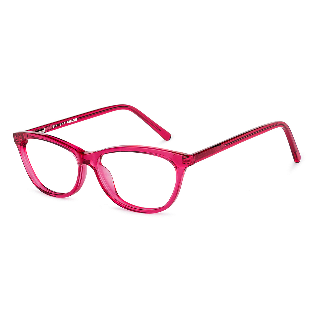 Vincent Chase Online Pink Transparent Full Rim Cat Eye left side