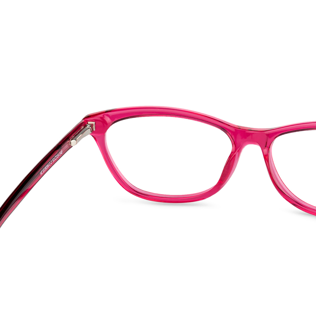 Vincent Chase Online Pink Transparent Full Rim Cat Eye left side