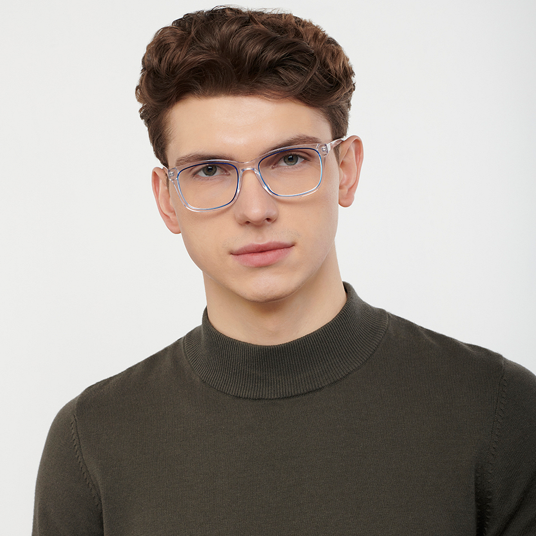 Vincent Chase Blue Transparent Full Rim Square left side