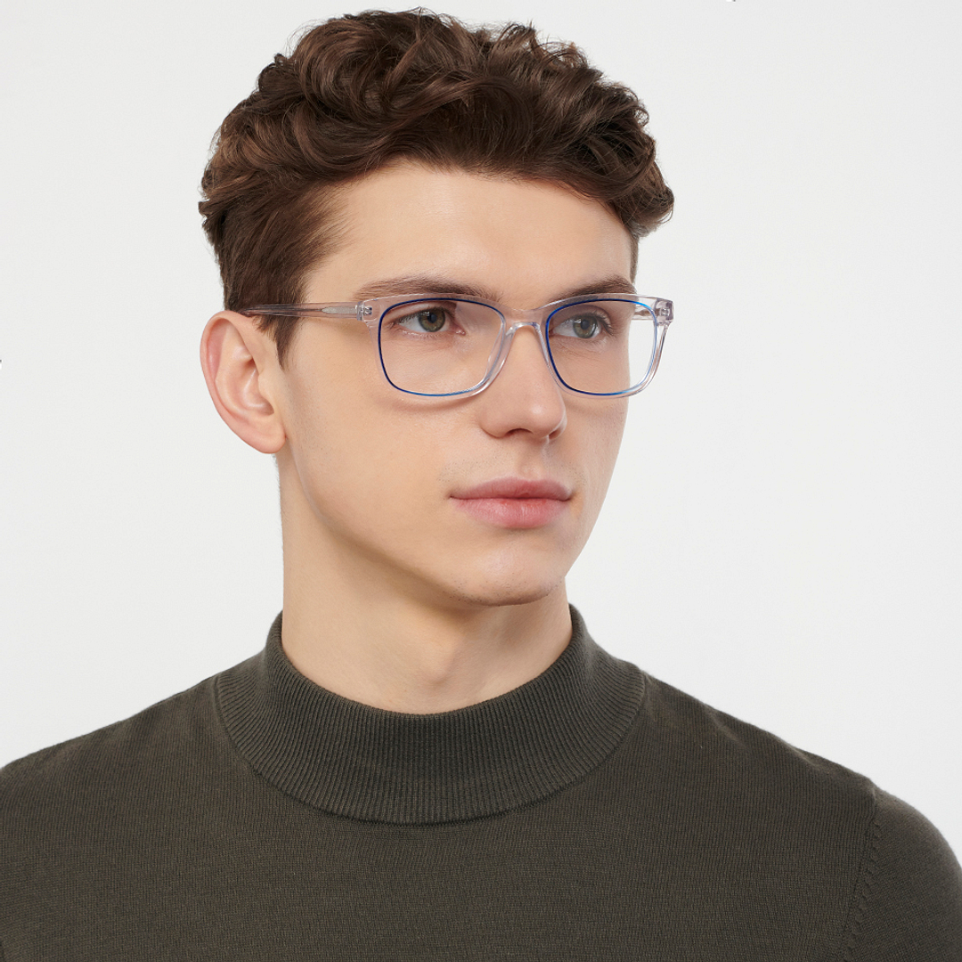 Vincent Chase Blue Transparent Full Rim Square right side