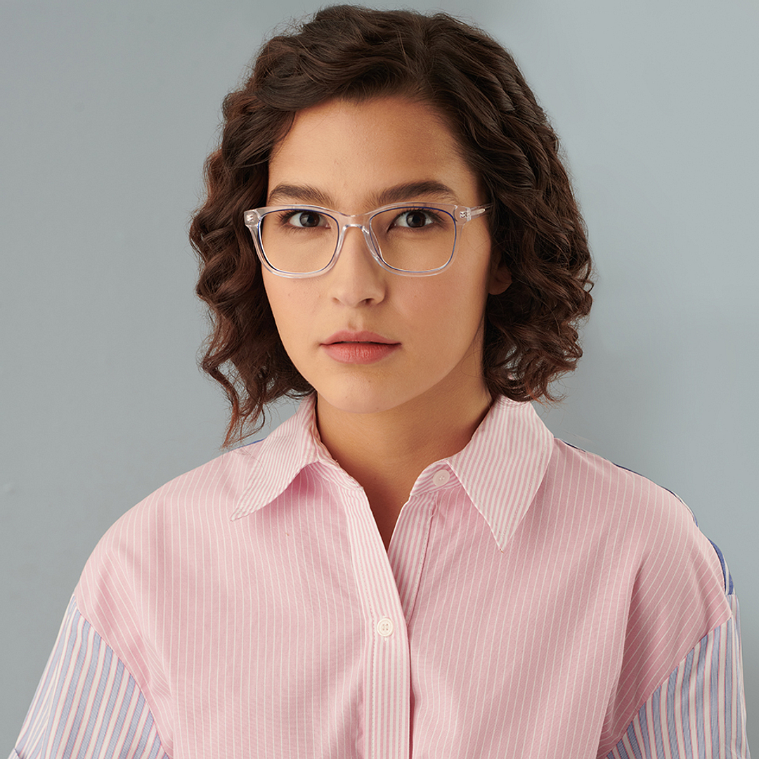 Vincent Chase Blue Transparent Full Rim Square right side