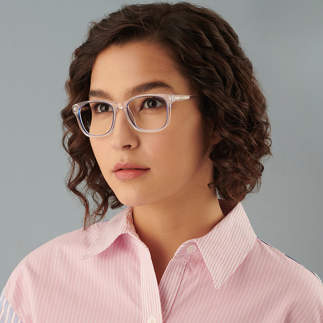 Vincent Chase Blue Transparent Full Rim Square left side