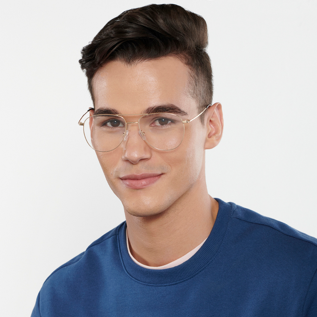 Vincent Chase Online Gold Full Rim Aviator left side