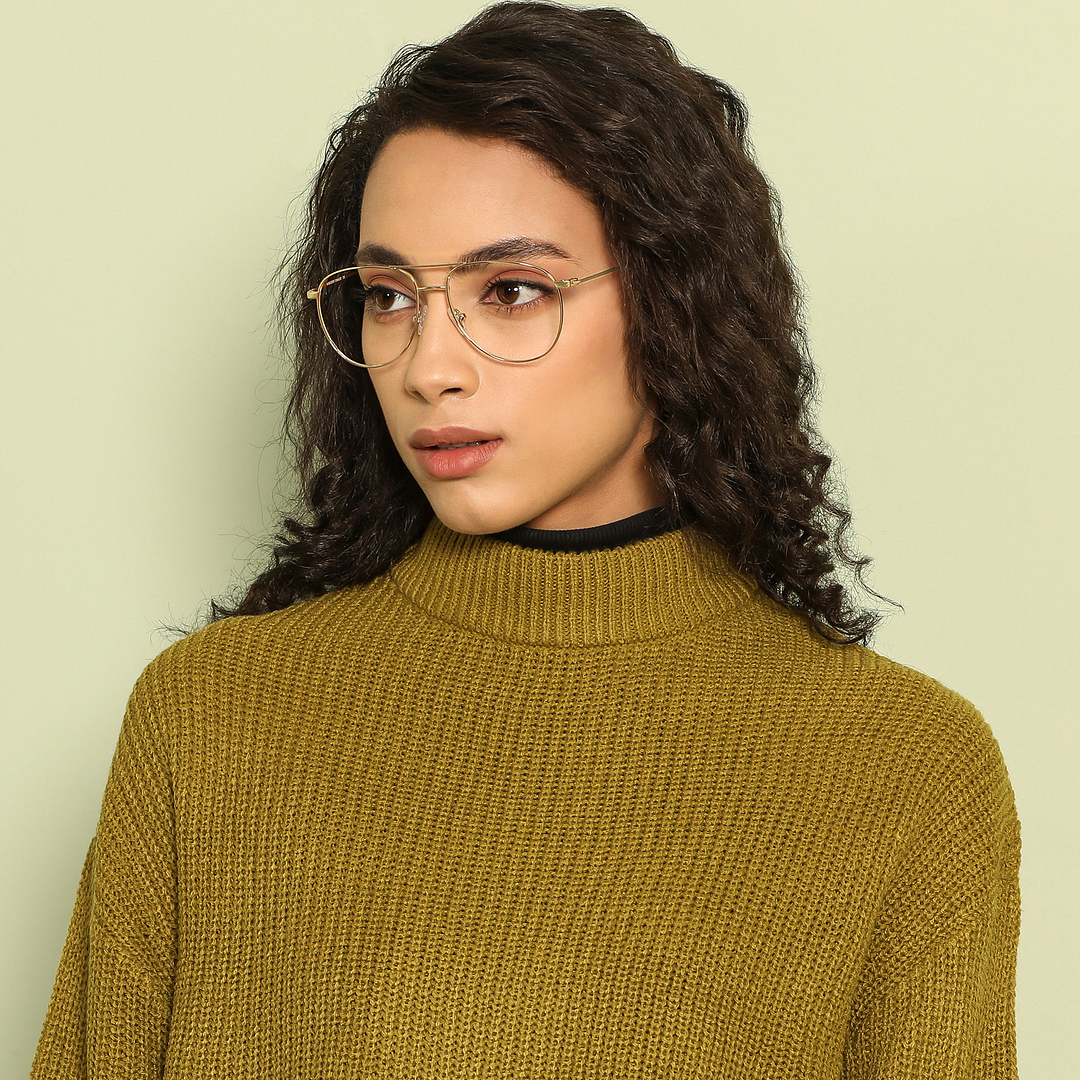 Vincent Chase Online Gold Full Rim Aviator left side