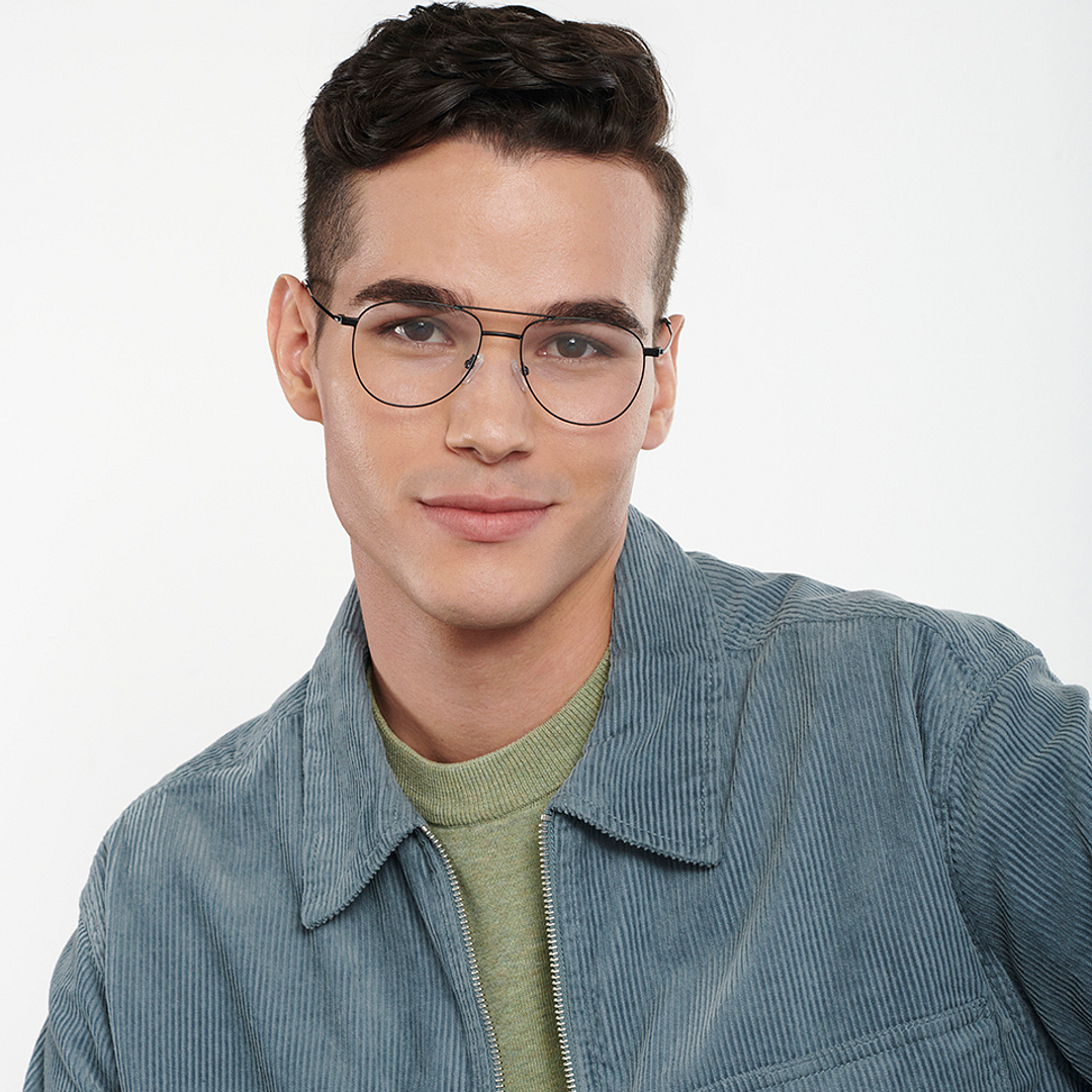 Vincent Chase Black Full Rim Aviator left side