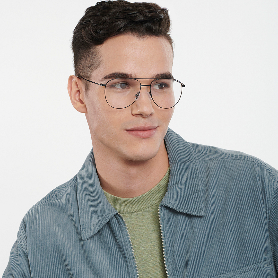 Vincent Chase Black Full Rim Aviator right side