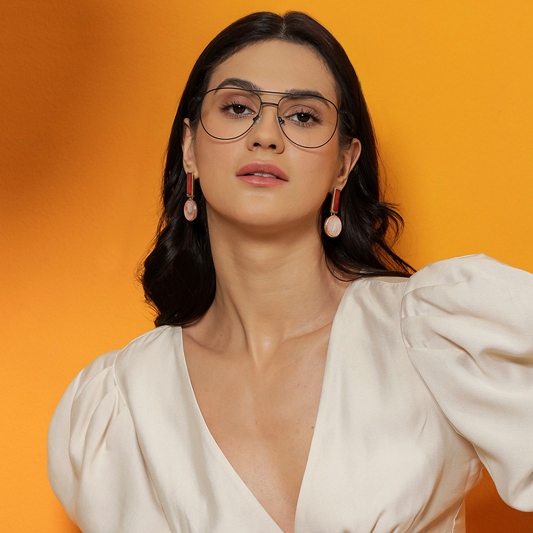 Vincent Chase Black Full Rim Aviator left side