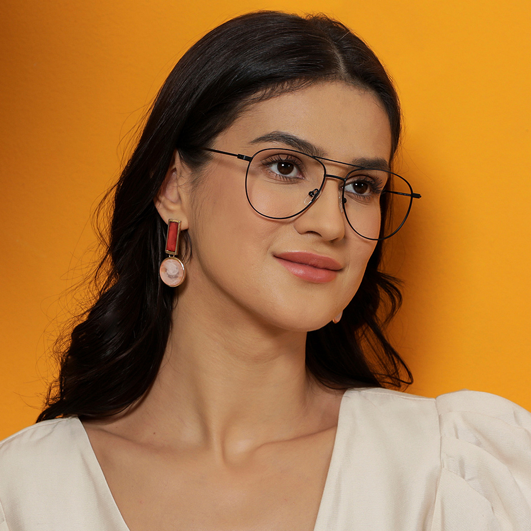 Vincent Chase Black Full Rim Aviator left side