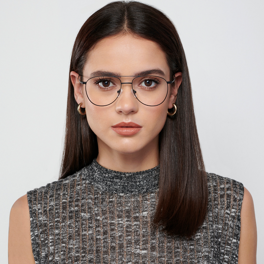 Vincent Chase Online Black Full Rim Aviator left side