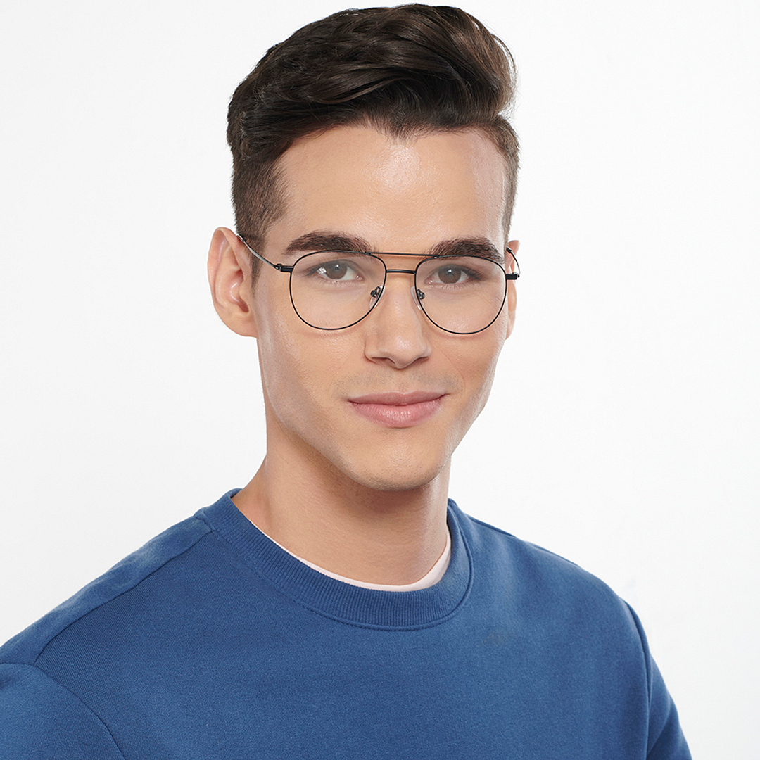 Vincent Chase Online Black Full Rim Aviator left side