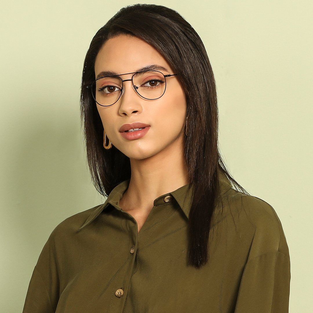 Vincent Chase Online Black Full Rim Aviator left side