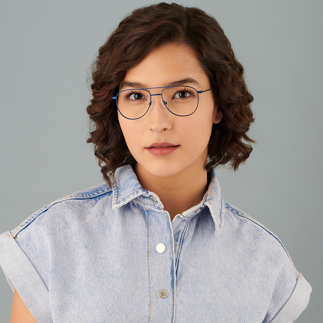 Vincent Chase Online Sky Blue Full Rim Aviator left side